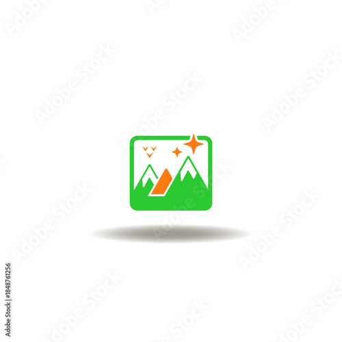 Vector illustration of picture. Nature photo abstract symbol. Icon of image.