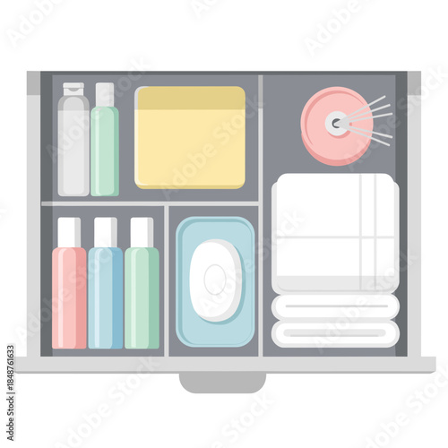 Organized wellness products in a neatly arranged drawer  