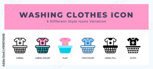 Washing clothes icon for websites and apps. vector illustration