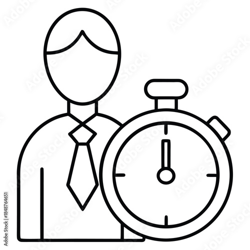 Man in shirt and tie with a stopwatch