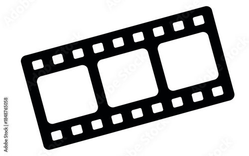 Black Film Strip Icon Isolated