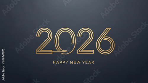 2026 new year greeting card design with vintage banner 