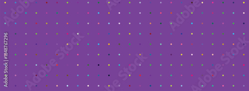 Abstract Geometric Pattern of Colorful Dots on Purple Background