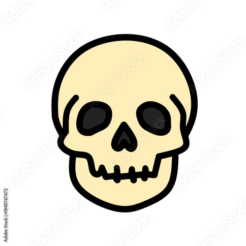 Human Skull Color Icon Medical Anatomy Flat Vector SVG