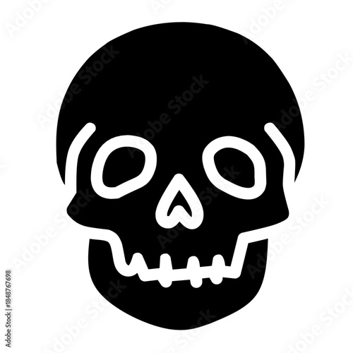 Human Skull Icon Black Solid Medical Anatomy Vector SVG