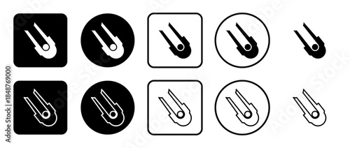 Icon set of solo bobsleigh symbol. Filled, outline, black and white icons set, flat style.  Illustration on transparent background