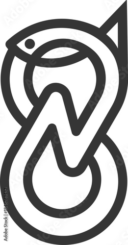 the motive logo is the fish Farming. Monogram 8 and N, Unique and elegant.
