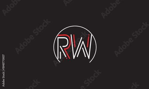 RW, WR, W, R Abstract Letters Logo Monogram