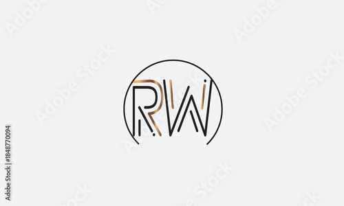 RW, WR, W, R Abstract Letters Logo Monogram