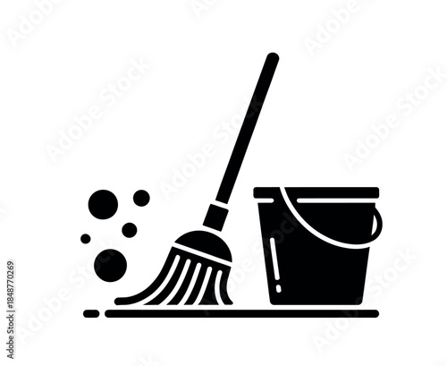 Cleaning tools and supplies icon