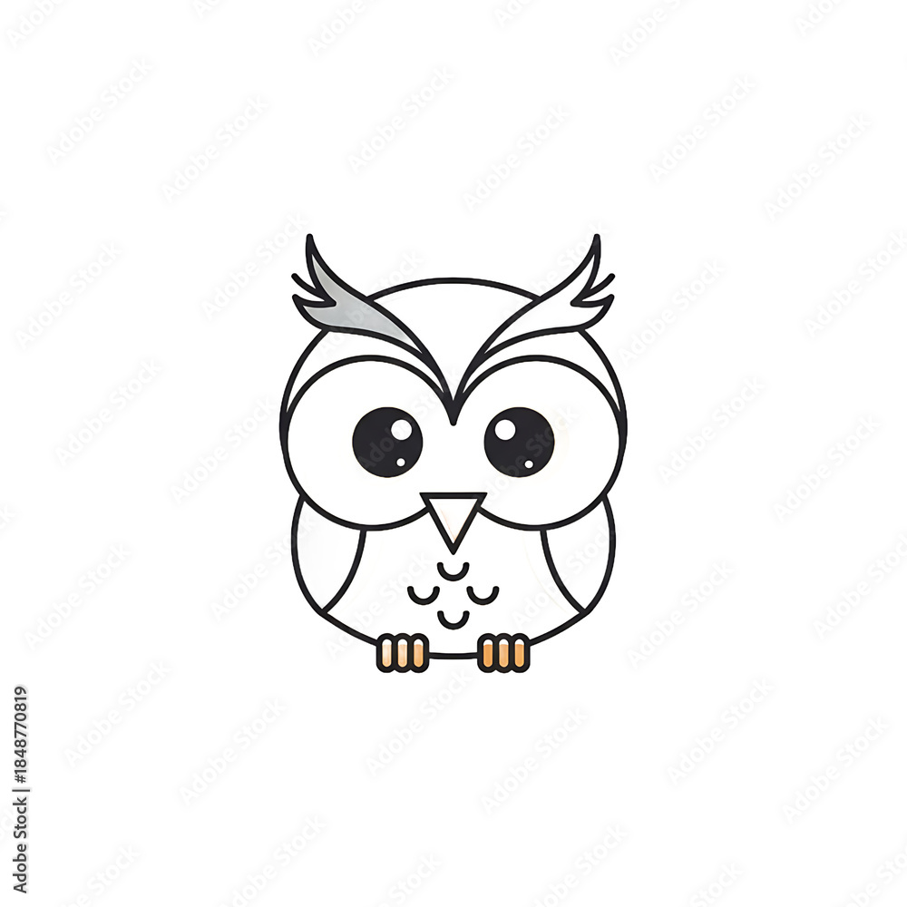 Fototapeta premium Stylized owl illustration against transparent background for design projects