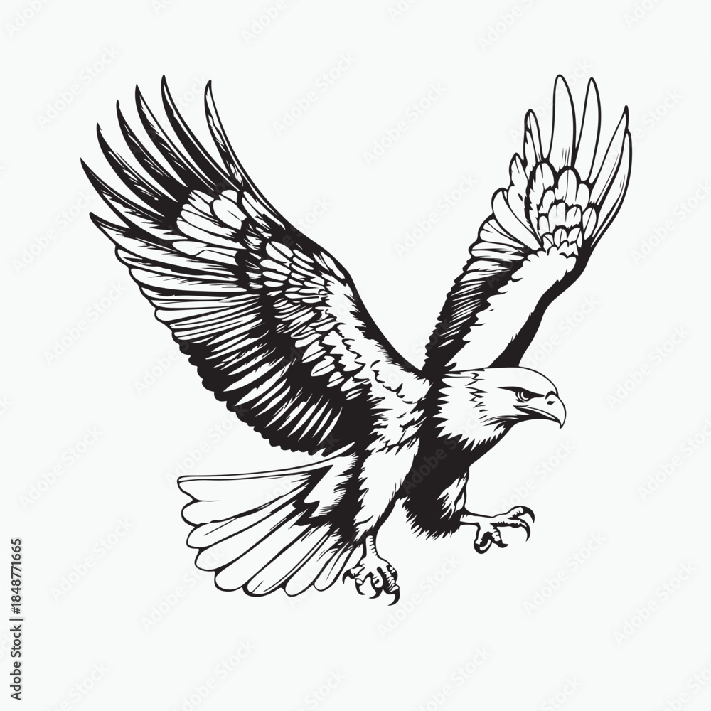 Fototapeta premium eagle tattoo vector