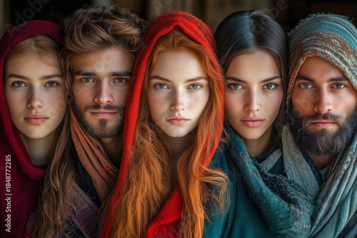 Portrait Group Young People Diversity People