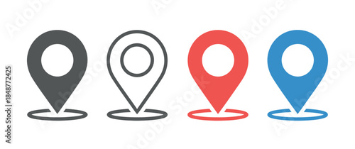 Colorful Map Pin Location Icons Set