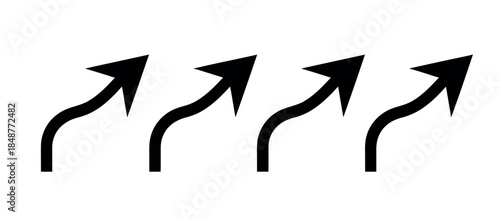 Black Arrows Pointing Upward Directional Symbols