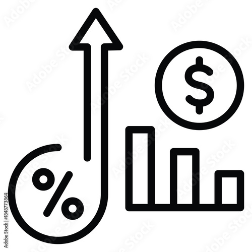 Regressive Tax Icon Line Vector Illustration