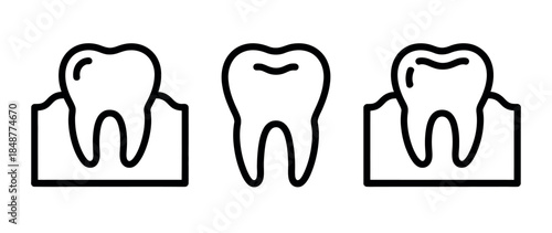 Dental Teeth Icon Set Illustrations