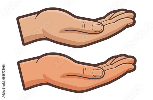 Cartoon hands open palm up