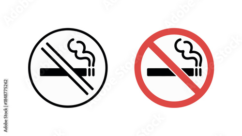 No Smoking Signs, Prohibition Symbols, Cigarette Ban Icons, Smoking Forbidden Logos