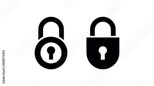 Secure Padlock Icons for Safety and Protection Concepts