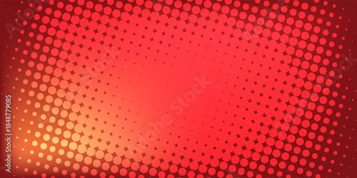 Abstract red halftone background featuring dotted patterns fading into a smooth gradient, ideal for advertising and promotional designs.