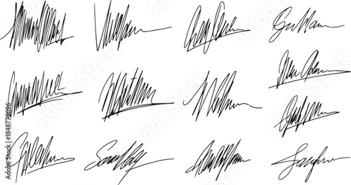 Professional Autograph Handwriting Vector Set
