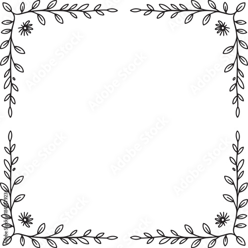 Artistic Floral Vine Decorative Border Page Frame Design Element