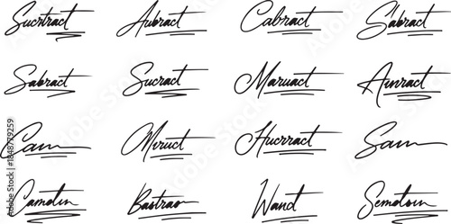 Premium Handwritten Signature Vector Set