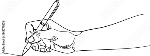 A hand drawing a line with a pencil on paper
