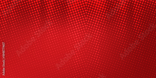 Abstract red halftone background featuring dotted gradient pattern, inspired by pop art and vintage print styles.