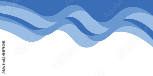 Modern abstract wave background featuring overlapping blue layers in flat style, ideal for corporate, presentation, and web design.