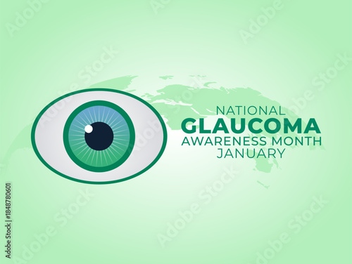 Vector graphic of National Glaucoma Awareness Month for National Glaucoma Awareness Month celebration.