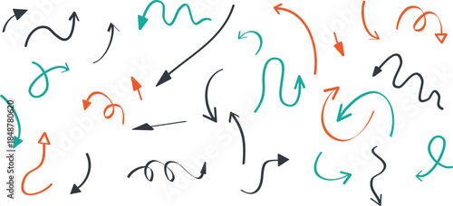 Collection of colorful  arrow shapes