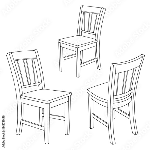 Simple wooden dining chairs in black and white wooden chairs