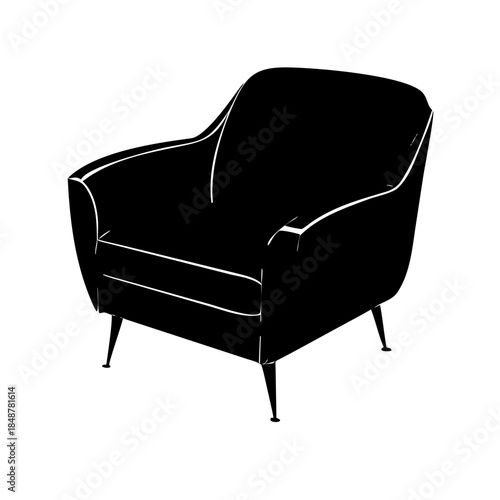 Velvet armchair silhouette furniture 1