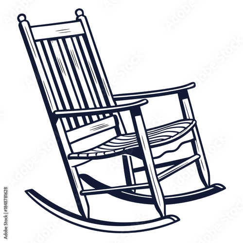 Dark blue rocking chair made of wood wooden chair furniture