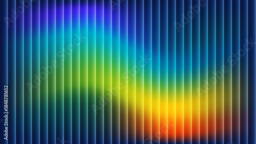 Glass ripple texture with dark gradient background design. Modern glass ripple texture effect. Futuristic distortion, moody abstract glow, reeded vertical blur. Vector Illustration