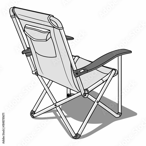 Realistic folding chair made of aluminum chair realistic outdoor chair
