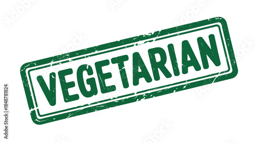 Vegetarian Stamp Seal Logo Design