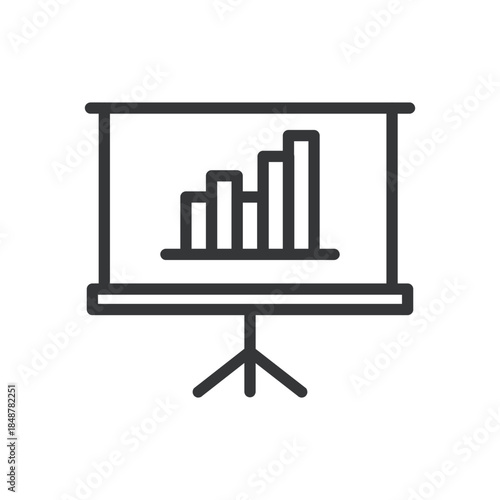 Presentation thin line icon. Editable stroke