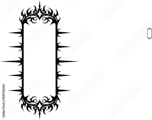 Ornate black frame with spikes and floral design