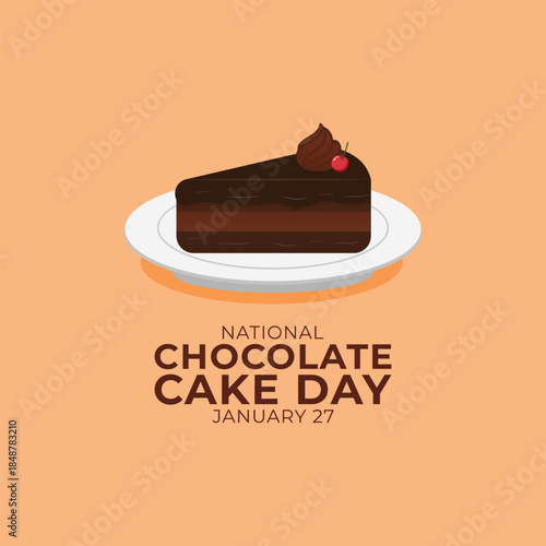 Vector graphic of National Chocolate Cake Day for National Chocolate Cake Day celebration.