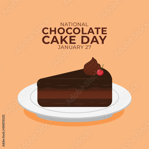 Vector graphic of National Chocolate Cake Day for National Chocolate Cake Day celebration.