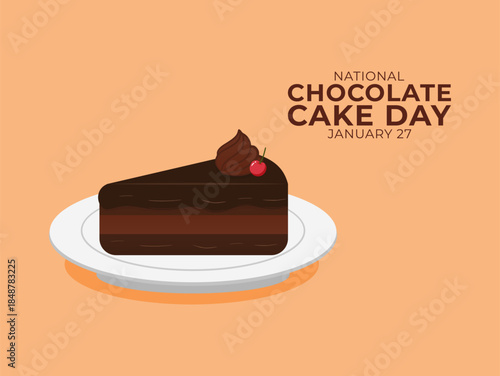 Vector graphic of National Chocolate Cake Day for National Chocolate Cake Day celebration.