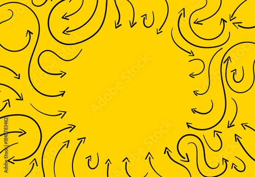 sfondo, grafica, frecce, convergenti, indicare, indicazioni, annuncio, spazio per testo