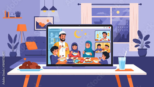 Families connect virtually for Iftar meals, sharing traditions and blessings across distances