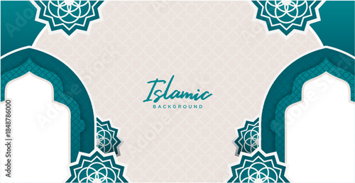 Islamic Banner Corner Border Ramadan Theme Background