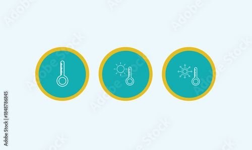 Temperature weather icons vector.
