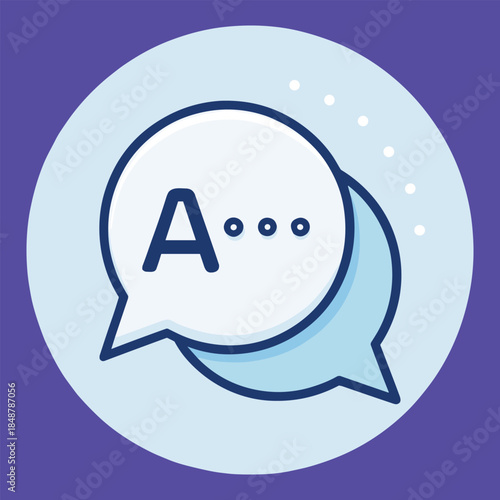 Language Translation Icon with Speech Bubbles, AI Chatbot and Global Communication Concept