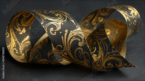 black and gold ribbon